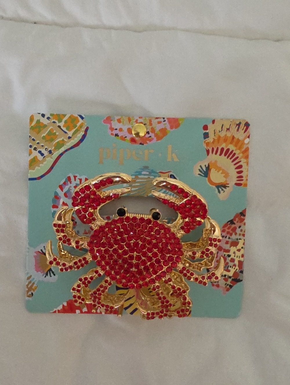 Red Crystal Crab Hair Clip by Piper•k